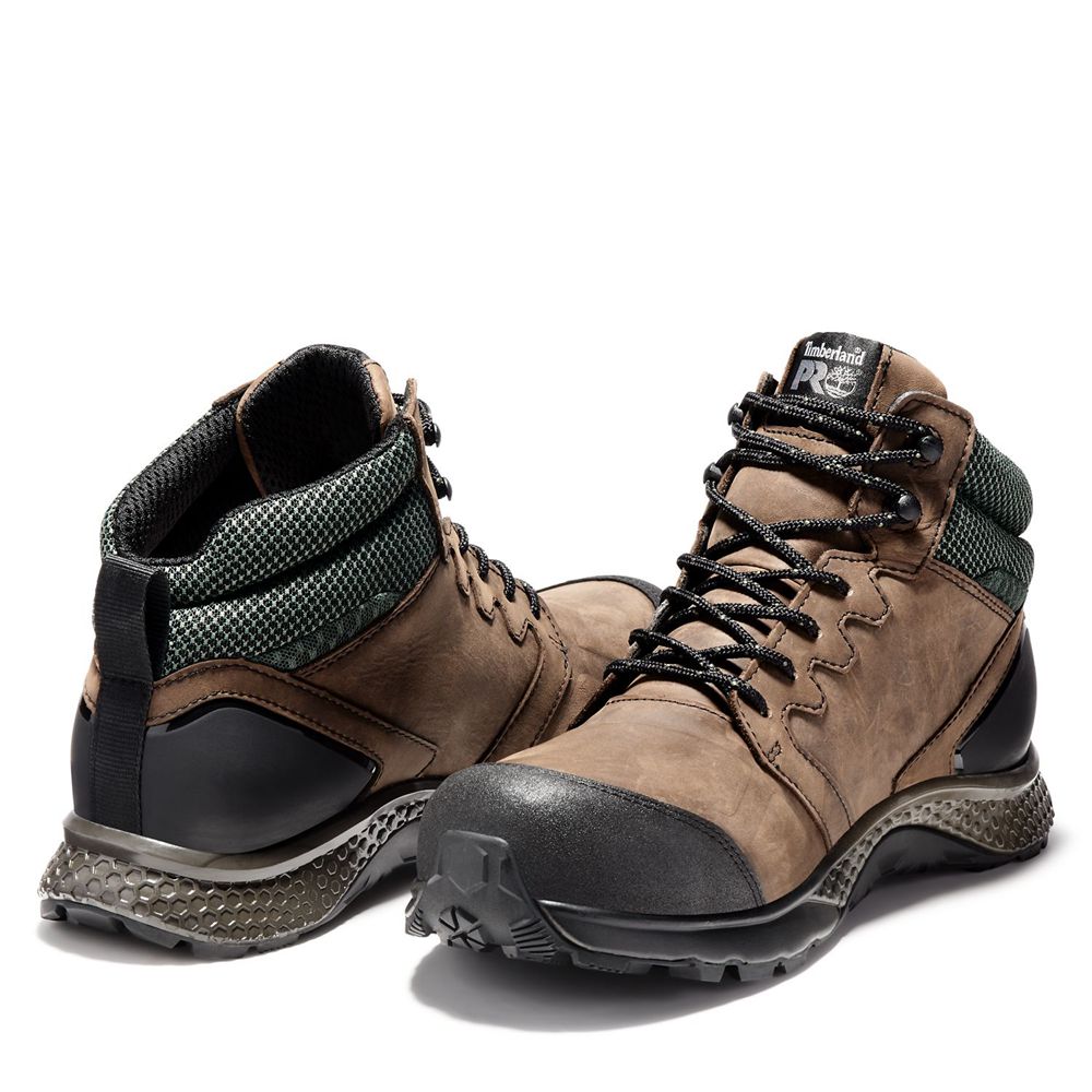 Botas de Trabajo Timberland Hombre Pro® Reaxion Comp Toe Marrones/Negras - Chile JBE-319784